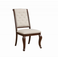 Coaster Furniture 110312 Brockway Cove Tufted Dining Chairs Cream and Antique Java (Set of 2)